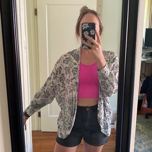 Drop shoulder white and black coverup